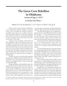 White: The Green Corn Rebellion in Oklahoma [March 4, [removed]