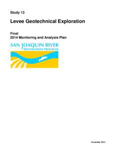 Study 13  Levee Geotechnical Exploration Final 2014 Monitoring and Analysis Plan