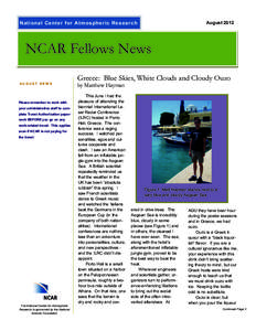 AugustNational Center for Atmospheric Research NCAR Fellows News AUGUST NEWS