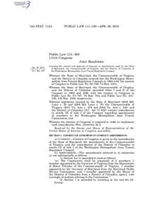 124 STAT[removed]PUBLIC LAW 111–160—APR. 26, 2010 Public Law 111–160 111th Congress