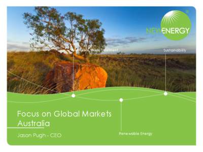 Sustainability  Alternative Waste Treatment Focus on Global Markets Australia