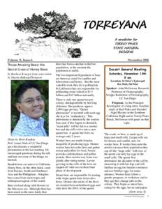 TORREYANA A newsletter for TORREY PINES STATE NATURAL RESERVE Volume 11, Issue 6
