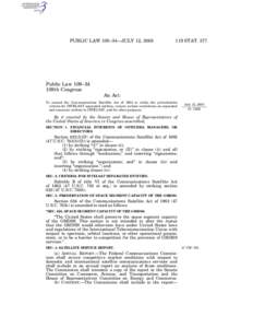 PUBLIC LAW 109–34—JULY 12, [removed]STAT. 377 Public Law 109–34 109th Congress