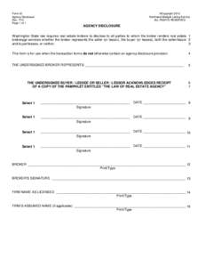 Form 42 Agency Disclosure RevPage 1 of 1  ©Copyright 2010