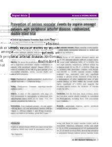 Original Article  | doi: j01763.x  Prevention of serious vascular events by aspirin amongst