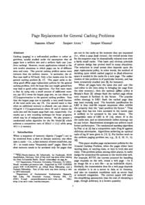 Page Replacement for General Caching Problems Susanne Albers Sanjeev Arora y  Abstract