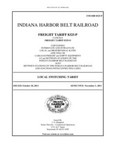 INCLUSIVE OF ALL INCREASES  STB IHB 8325-P INDIANA HARBOR BELT RAILROAD FREIGHT TARIFF 8325-P