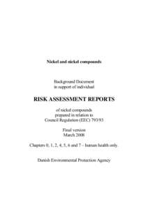 Background report on nickel and nickel compounds