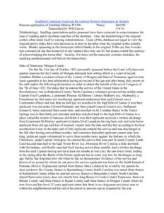 Southern Campaign American Revolution Pension Statements & Rosters Pension application of Jonathan Dildine W1396 Nancy fn61NC Transcribed by Will Graves[removed]