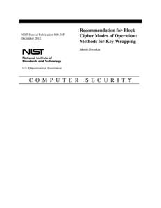 Recommendation for Block Cipher Modes of Operation: Methods for Key Wrapping (SP 800-38F)