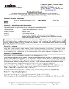 Microsoft Word - Cell Product Data Sheet1.doc
