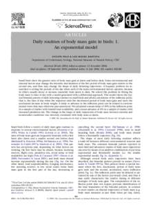 ANIMAL BEHAVIOUR, 2006, 72, 503e516 doi:j.anbehavARTICLES Daily routines of body mass gain in birds: 1. An exponential model