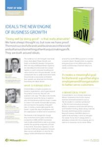 POINT OF VIEW IDEALS: THE NEW ENGINE OF BUSINESS GROWTH Ideals: The New Engine of Business Growth