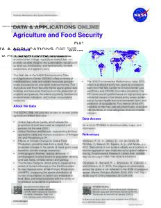 National Aeronautics and Space Administration  DATA & APPLICATIONS Agriculture and Food Security Overview
