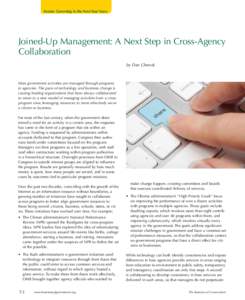 Forum: Governing in the Next Four Years  Joined-Up Management: A Next Step in Cross-Agency Collaboration by Dan Chenok