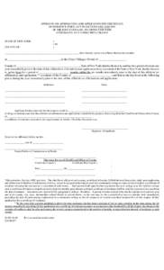 AFFIDAVIT (OR AFFIRMATION) AND APPLICATION FOR CERTIFICATE OF RESIDENCE, PURSUANT TO SECTIONS 6301 AND 6305 OF THE EDUCATION LAW, IN CONNECTION WITH ATTENDANCE AT A COMMUNITY COLLEGE  STATE OF NEW YORK