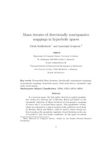 Mann iterates of directionally nonexpansive mappings in hyperbolic spaces Ulrich Kohlenbach 1