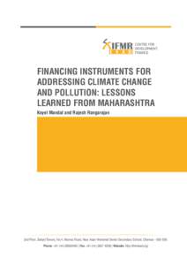 L E A D  FINANCING INSTRUMENTS FOR ADDRESSING CLIMATE CHANGE AND POLLUTION: LESSONS LEARNED FROM MAHARASHTRA
