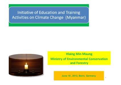 Hlaing Min Maung Ministry of Environmental Conservation and Forestry June 19 , 2012, Bonn, Germany
