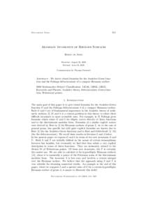 311  Documenta Math. Arakelov Invariants of Riemann Surfaces Robin de Jong