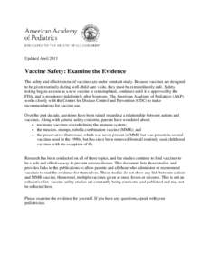 Vaccine safety studies - thimerosal