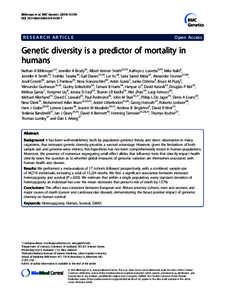 Genetic diversity is a predictor of mortality in humans