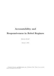 Accountability and Responsiveness in Rebel Regimes Michael Rubin1 January 5, 2015