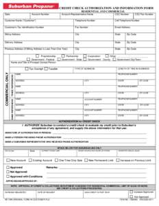 CREDIT CHECK AUTHORIZATION AND INFORMATION FORM RESIDENTIAL AND COMMERCIAL Date Account Number