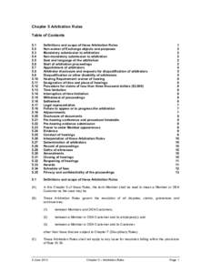 Chapter 5 Arbitration Rules Table of Contents