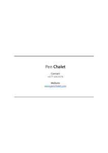 Pen Chalet Contact +Website