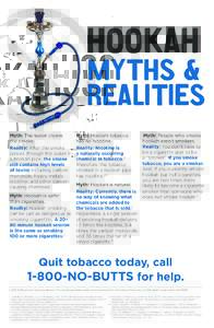 Hookah  myths & Realities Myth: The water cleans the smoke.