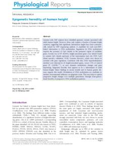 Physiological Reports ISSN 2051-817X  ORIGINAL RESEARCH Epigenetic heredity of human height Pasquale Simeone & Saverio Alberti