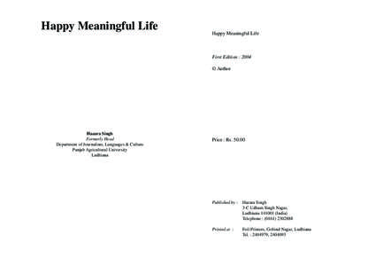 Happy Mean Life (P. Hazara)