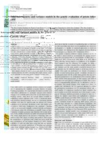 Plant Breeding © 2015 Blackwell Verlag GmbH doi:pbrTrial heterogeneity and variance models in the genetic evaluation of potato tuber