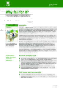 Why fall for it? Preventing falls in agriculture. INDG369