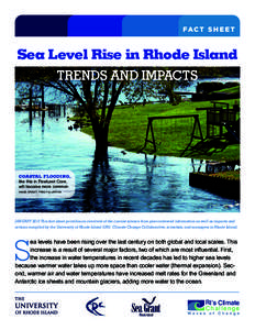 FA C T S H E E T  Sea Level Rise in Rhode Island TRENDS AND IMPACTS  COASTAL FLOODING,