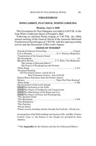 MINUTES OF THE GENERAL SYNOD  661 PROCEEDINGS BONCLARKEN, FLAT ROCK, NORTH CAROLINA