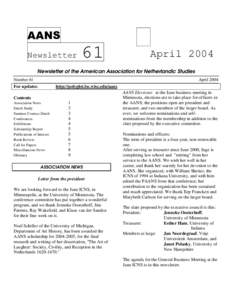AANS Newsletter 61  April 2004