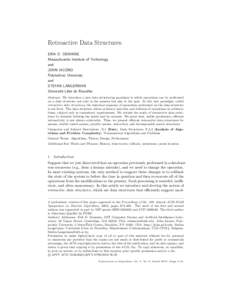 Retroactive Data Structures ERIK D. DEMAINE Massachusetts Institute of Technology and JOHN IACONO Polytechnic University