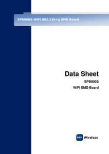 SPB800S-WiFi 802.11b+g SMD Board  Data Sheet SPB800S WiFi SMD Board