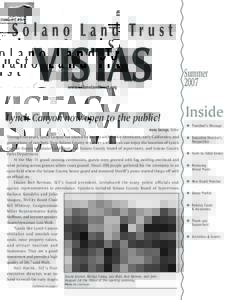 Vol. 14 #2  Summer 2007 Lynch Canyon now open to the public! Aleta George, Editor