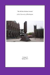 The McNair Scholars Journal of the University of Washington