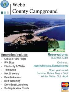 Webb County Campground Amenities Include:  