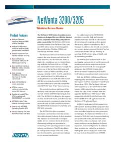 NetVanta[removed]Modular Access Router Product Features ■