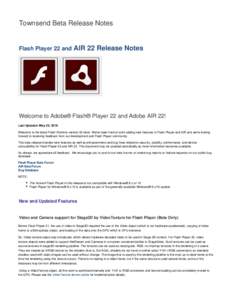 Townsend Beta Release Notes  Flash Player 22 and AIR 22 Release Notes