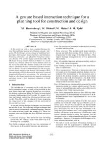 A gesture based interaction technique for a planning tool for construction and design M. Rauterberg 1 , M. Bichsel2 , M. Meier2 & M. Fjeld1