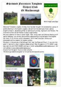 Sherwood Forresters Longbow Archery Club Of Barlborough With Heart and Soul