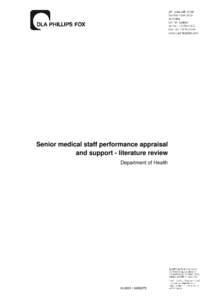 Senior medical staff performance appraisal and support - literature review Department of Health HLW01[removed]