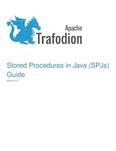 Stored Procedures in Java (SPJs) Guide Version 2.1.0 Table of Contents 1. About This Document . . . . . . . . . . . . . . . . . . . . . . . . . . . . . . . . . . . . . . . . . . . . . . . . . . . . . . . . . . . . . . .