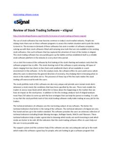 Microsoft Word - Review of Stock Trading Software